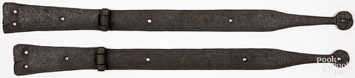 LARGE PAIR OF WROUGHT IRON STRAP