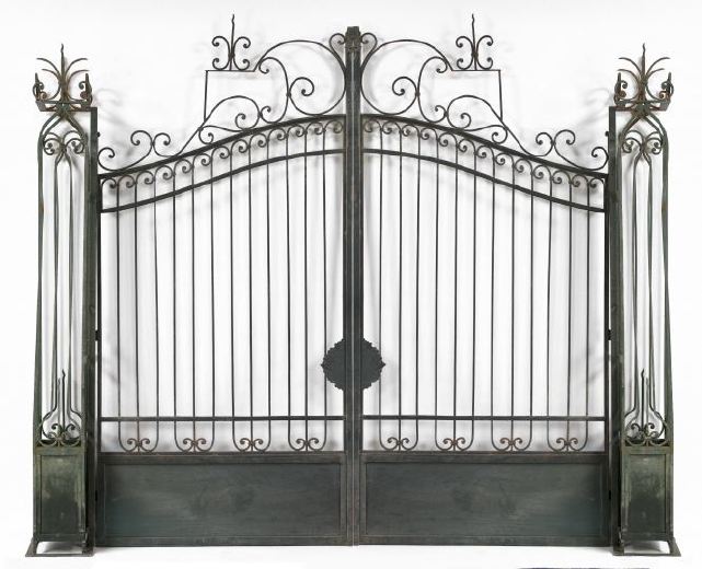 Large Pair of Wrought-Iron and