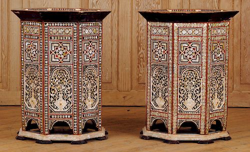 LARGE PAIR SYRIAN INLAID TABLES