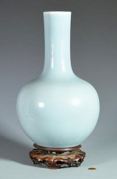 LARGE PALE BLUE CHINESE BOTTLE