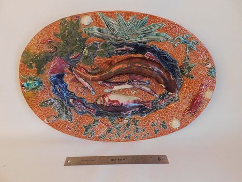 LARGE PALISSY WARE PLATTER19th