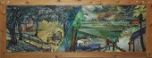 LARGE PANORAMIC OIL ON MASONIT