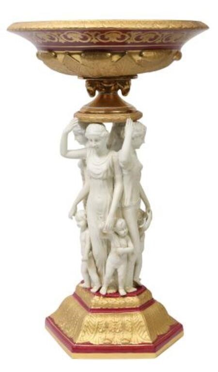 LARGE PARCEL GILT PORCELAIN FIGURAL