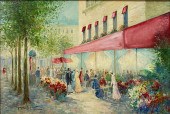 LARGE PARISIAN STREET SCENE PA