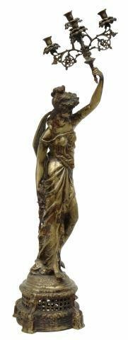 LARGE PATINATED BRONZE FIGURAL