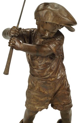LARGE PATINATED BRONZE FIGURE,
