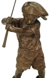 LARGE PATINATED BRONZE FIGURE,