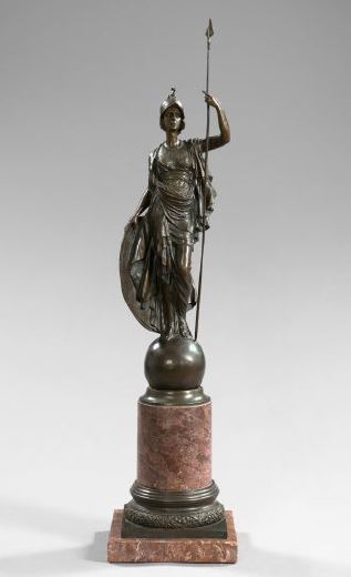 Large Patinated Bronze Figure of