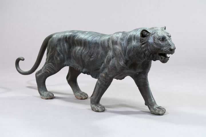 Large Patinated Bronze Figure of