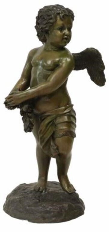 LARGE PATINATED BRONZE GARDEN