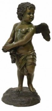 LARGE PATINATED BRONZE GARDEN