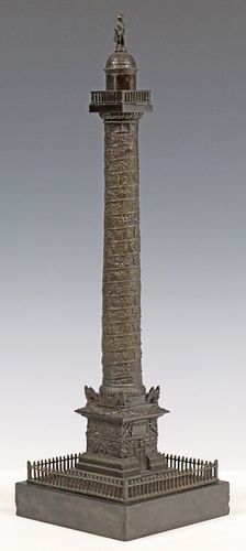 LARGE PATINATED BRONZE MODEL OF