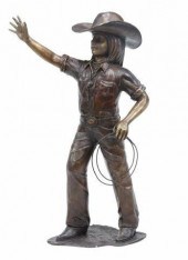 LARGE PATINATED BRONZE SCULPTU