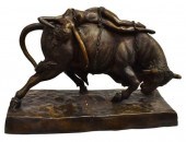LARGE PATINATED BRONZE SCULPTU