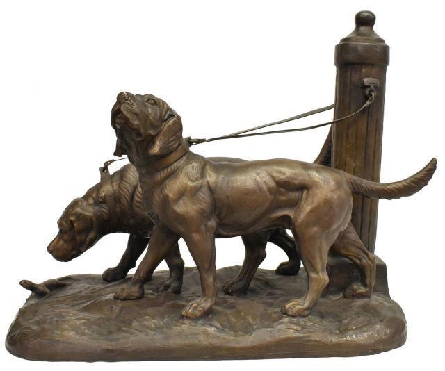 LARGE PATINATED BRONZE SCULPTURE