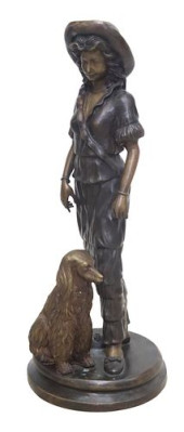 LARGE PATINATED BRONZE SCULPTU