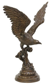 LARGE PATINATED BRONZE SCULPTU