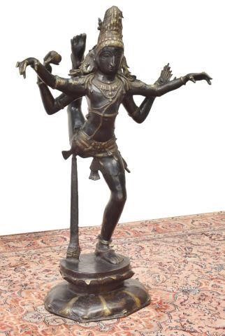 LARGE PATINATED BRONZE STANDING