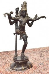LARGE PATINATED BRONZE STANDIN