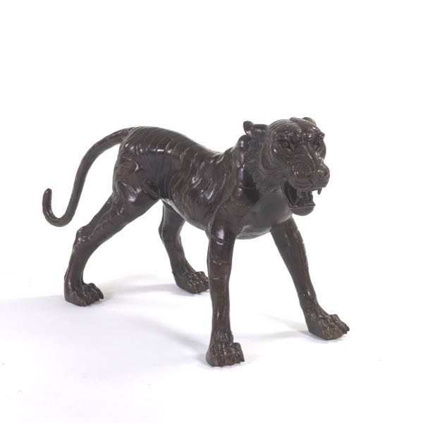 LARGE PATINATED CAST BRONZE CHINESE
