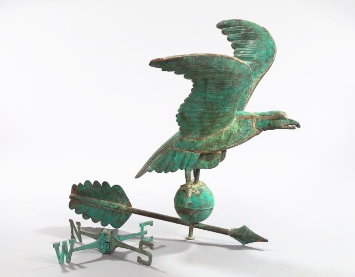 Large Patinated Copper Weathervane,