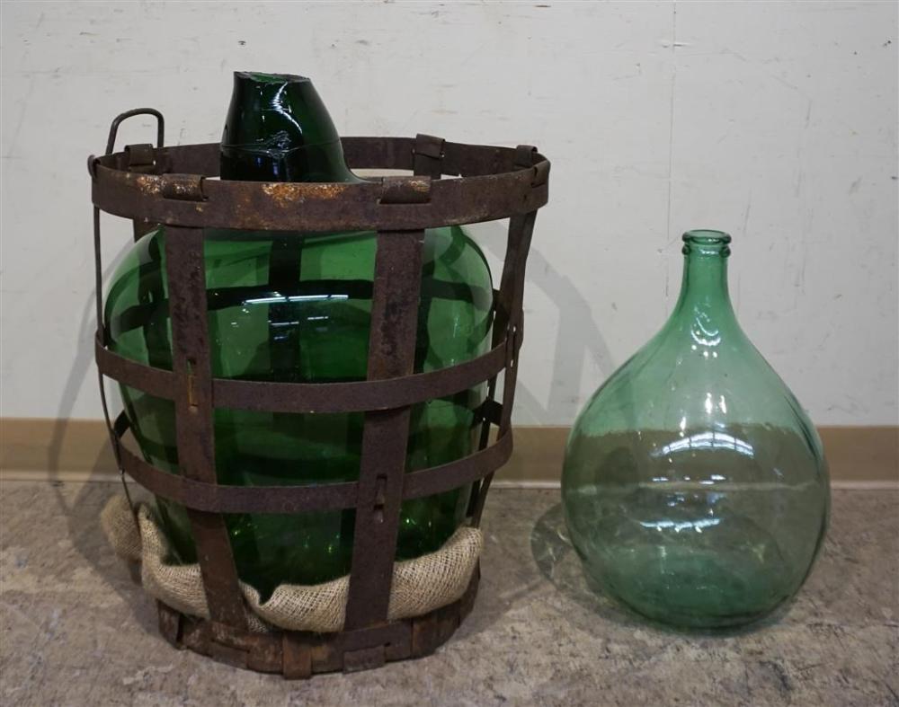 LARGE PATINATED METAL BASKET WITH