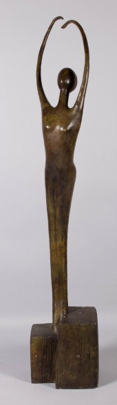 LARGE PATINATED METAL DANCER H