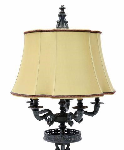 LARGE PATINATED METAL TWO-LIGHT