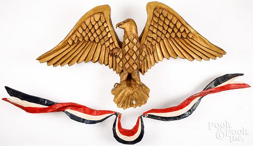LARGE PATRIOTIC PAPIER-MâCHé EAGLE,