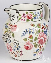 LARGE PEARLWARE PITCHER, 19TH