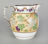 Large pearlware pitcher inscri