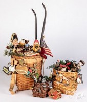 LARGE PEDDLERS BASKETS FILLELD