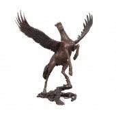 LARGE "PEGASUS" BRONZE-TONE SC