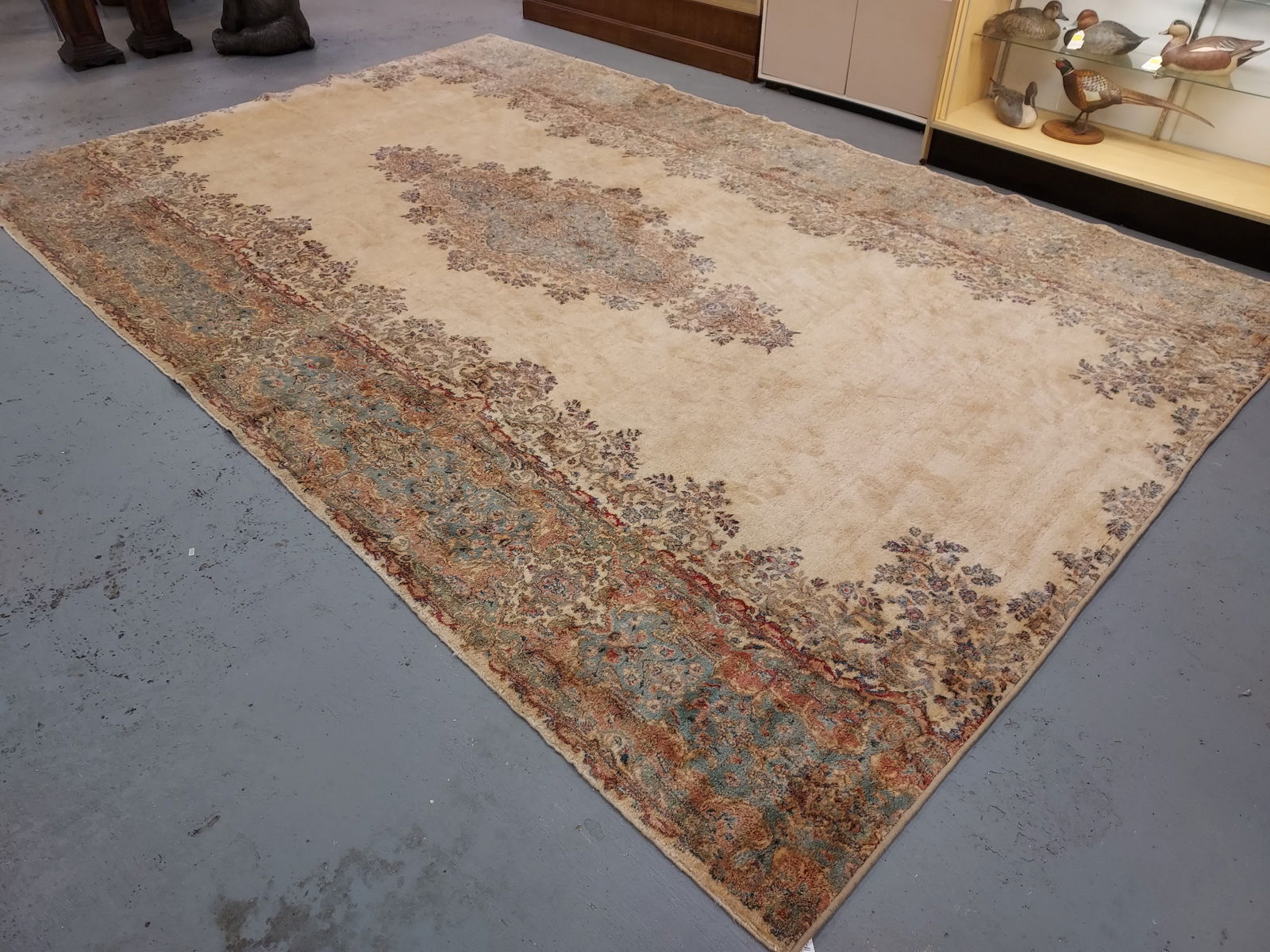 LARGE PERSIAN KERMAN HAND KNOTTED