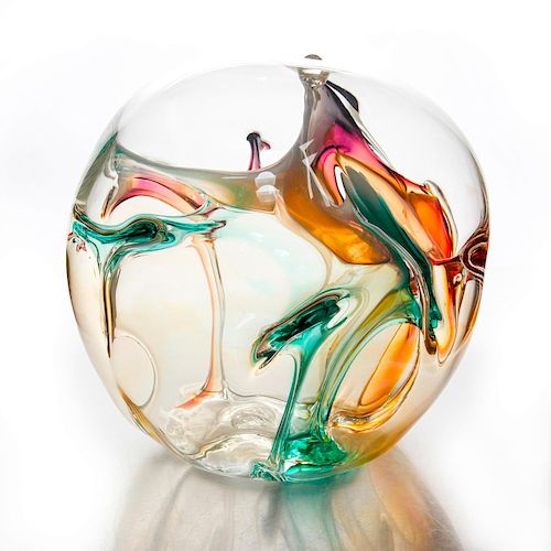 LARGE PETER BRAMHALL GLASS ORB