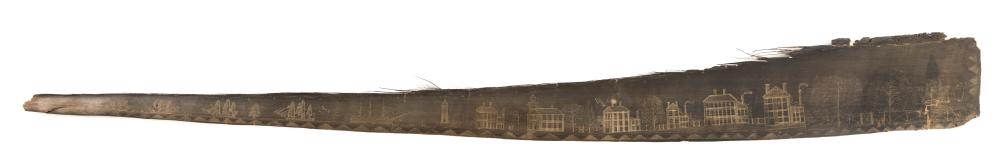 LARGE PIECE OF SCRIMSHAW BALEEN