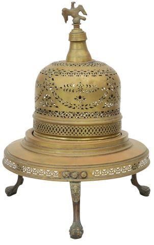 LARGE PIERCED BRASS BRAZIER WITH