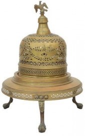 LARGE PIERCED BRASS BRAZIER WI