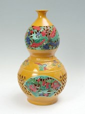 LARGE PIERCED CHINESE POLYCHRO