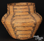 LARGE PIMA INDIAN COILED BASKE