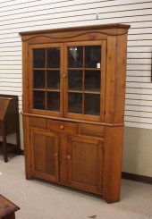 LARGE PINE CORNER CUPBOARD, AM