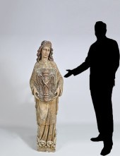 LARGE PLASTER RELIGIOUS STATUE