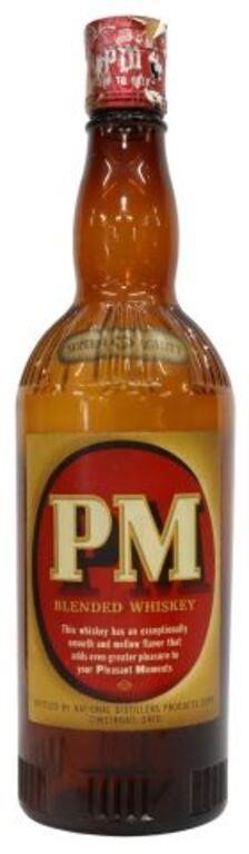 LARGE PM WHISKEY GLASS BOTTLE,