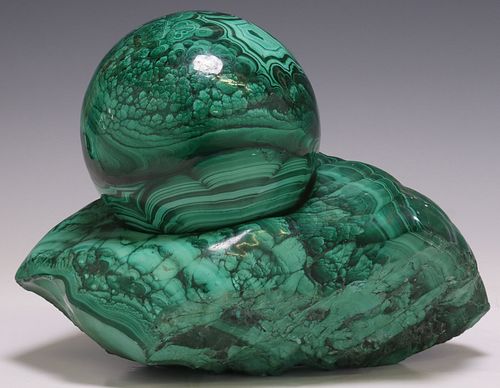LARGE POLISHED MALACHITE SPHERE