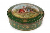 LARGE POLYCHROME AND GILT PORC