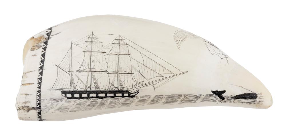 * LARGE POLYCHROME ENGRAVED WHALE’S