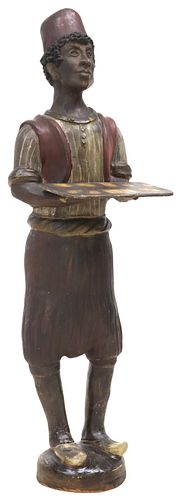 LARGE POLYCHROME PAINTED TERRACOTTA