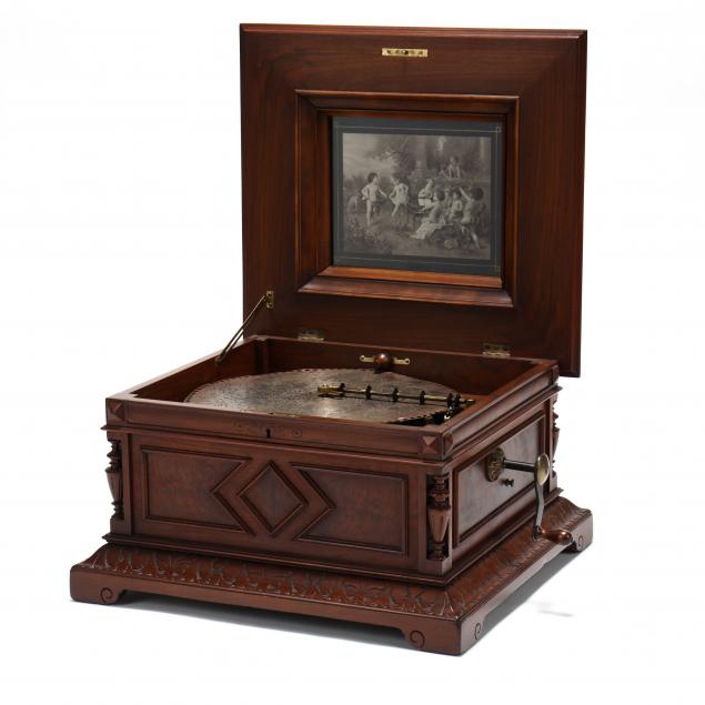 LARGE POLYPHON DISC MUSIC BOX Circa