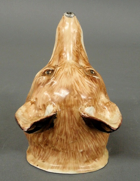 Large porcelain fox head stirrup