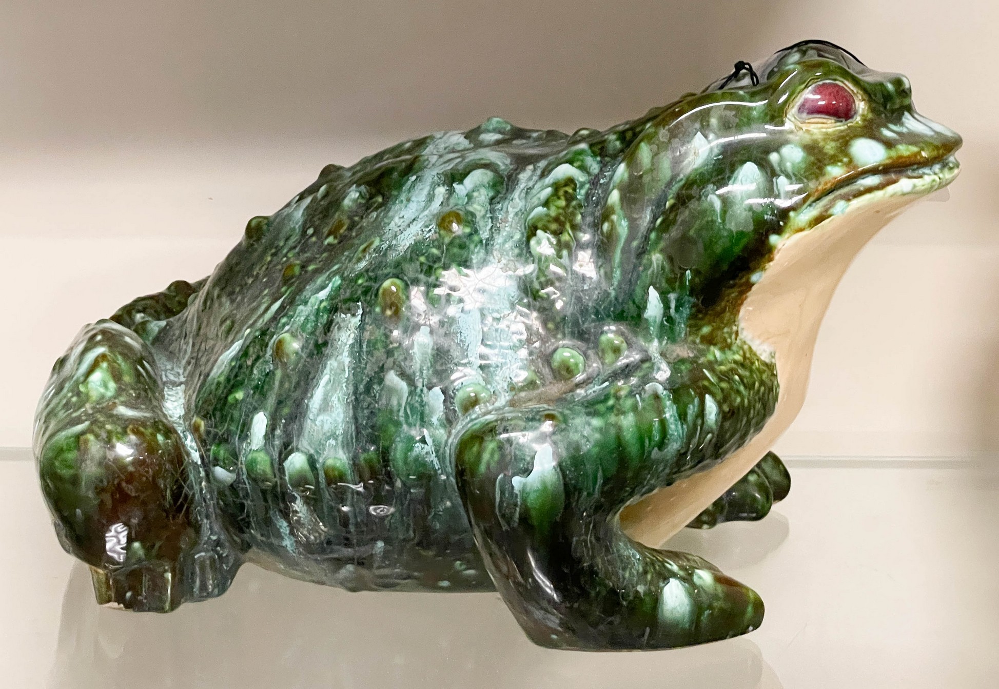 Large porcelain frog figure,